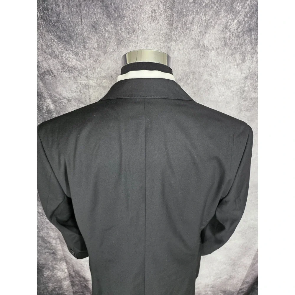 Berragamo Blazer Jacket‎ Mens 42R Black Sports Coat 2 Buttons Super 110's Wool